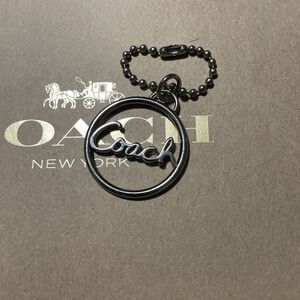 Coach Silvertone Circle Script Logo - Keychain - Bag Charm 1.5” Poppy